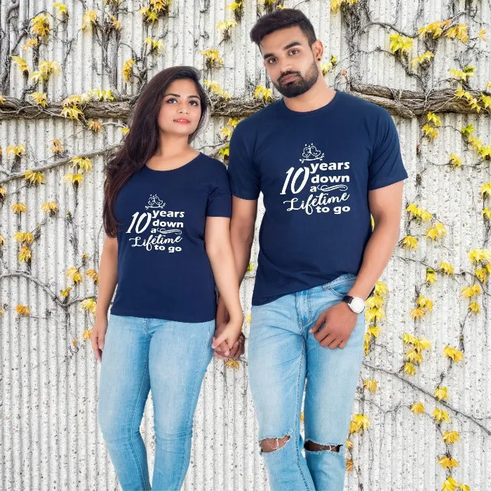 10 Years Anniversary Special Custom Couple T-Shirt