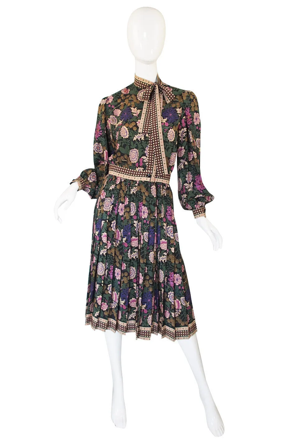 1970s Emanuel Ungaro Silk Print Dress