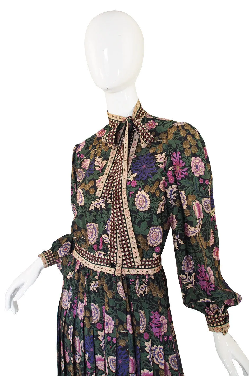 1970s Emanuel Ungaro Silk Print Dress