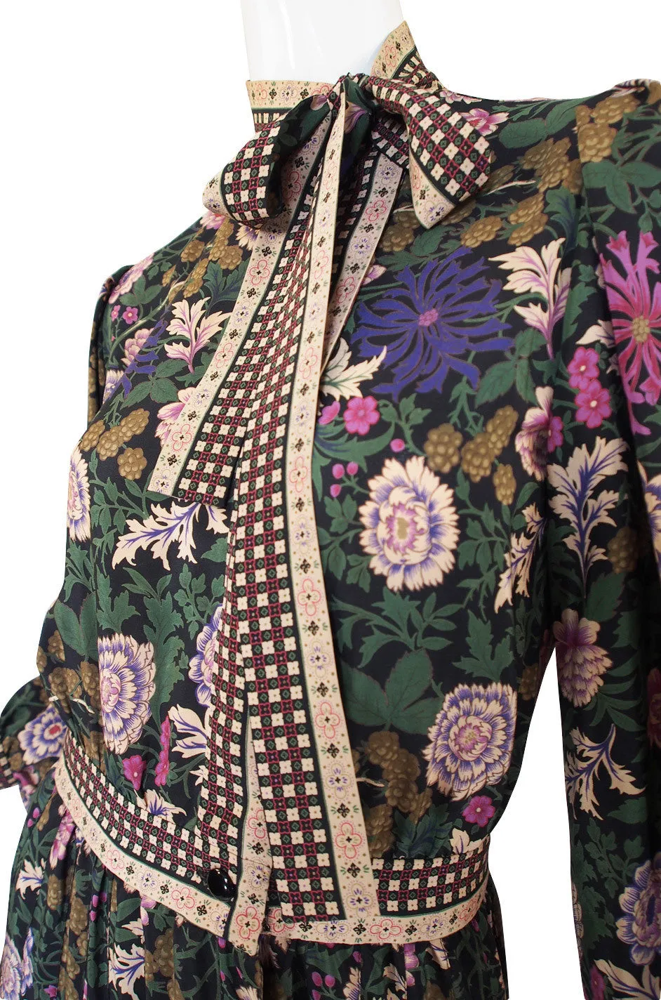 1970s Emanuel Ungaro Silk Print Dress
