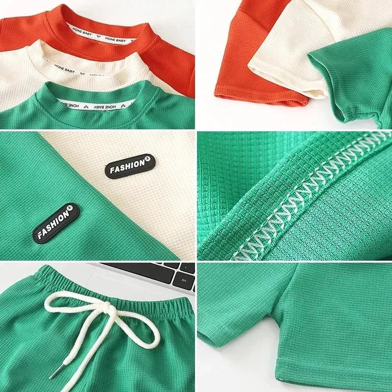 2Pcs Summer Cotton Tee and Shorts