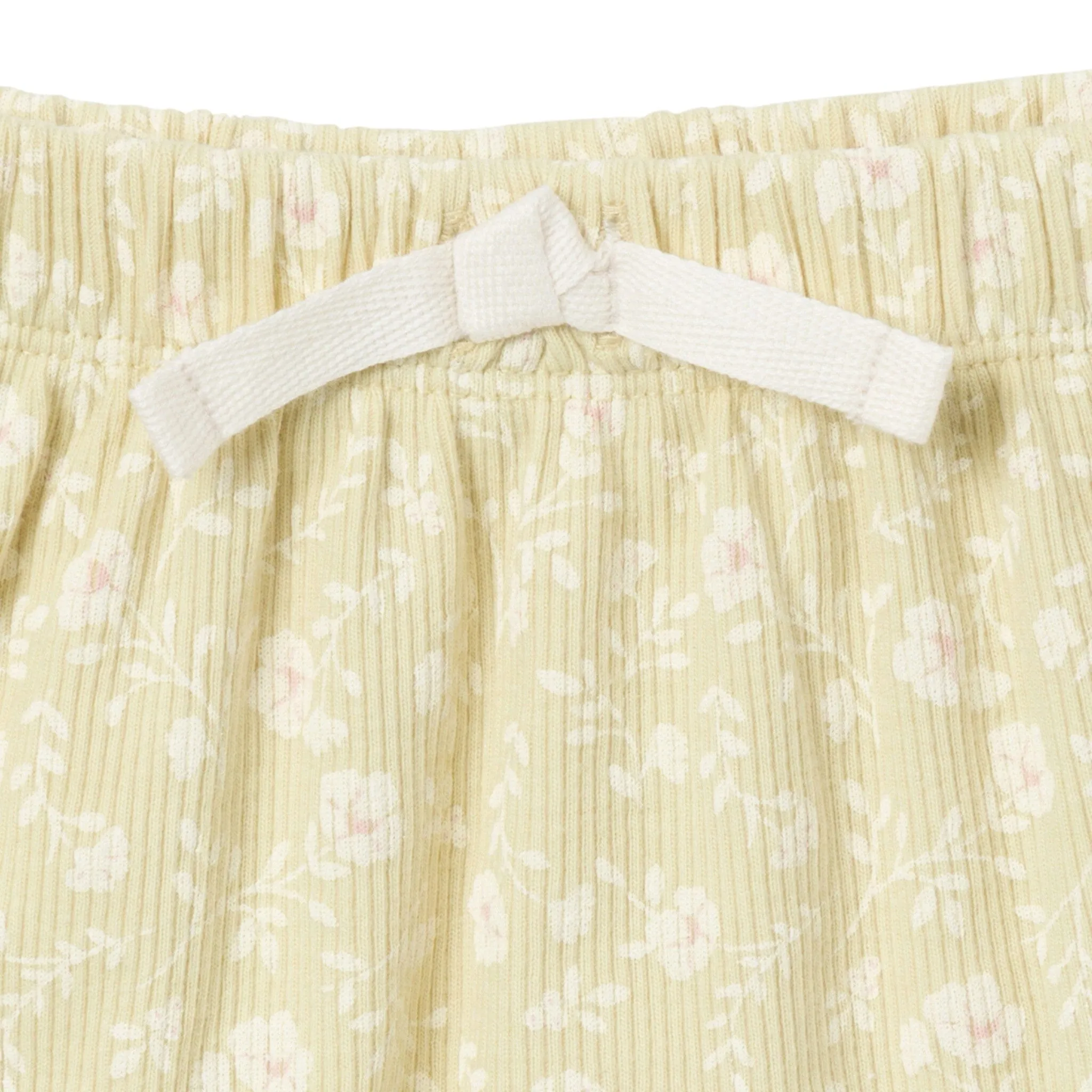 4-Piece Baby Girls Dusty Yellow Floral Short Sleeve Bodysuits and Shorts Set