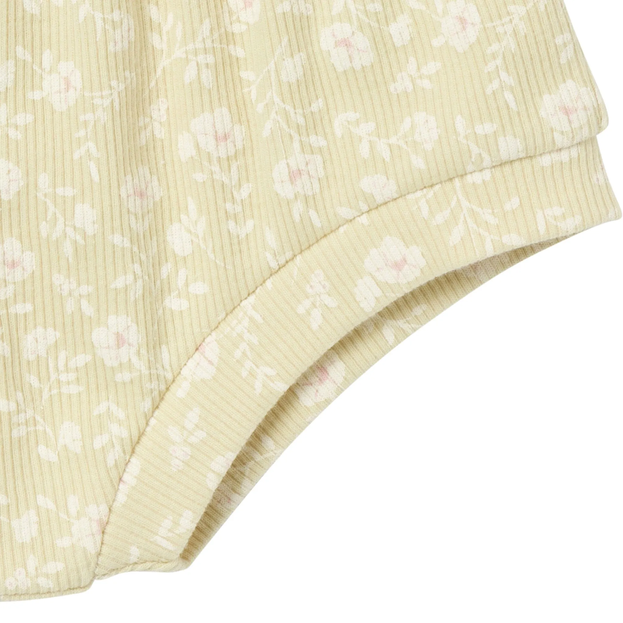4-Piece Baby Girls Dusty Yellow Floral Short Sleeve Bodysuits and Shorts Set