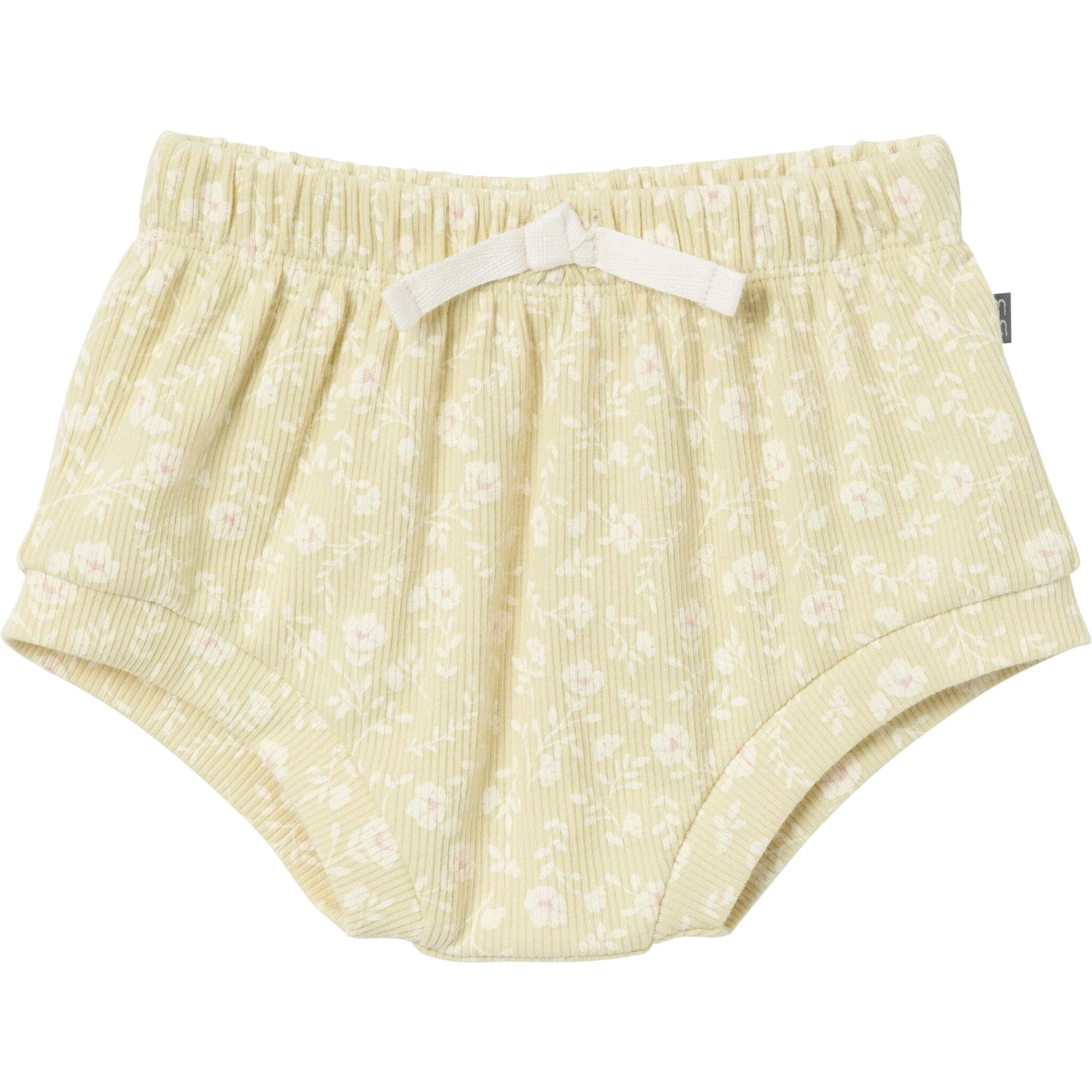 4-Piece Baby Girls Dusty Yellow Floral Short Sleeve Bodysuits and Shorts Set
