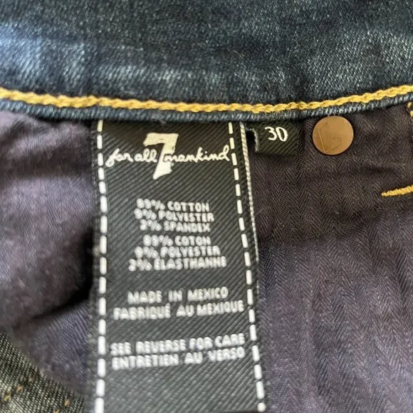 7 for all Mankind Women's Gwenevere Distressed Skinny Jeans Size 30