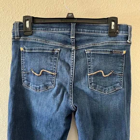 7 for all Mankind Women's Gwenevere Distressed Skinny Jeans Size 30