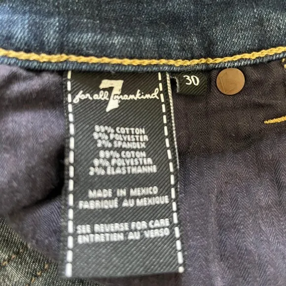 7 for all Mankind Women's Gwenevere Distressed Skinny Jeans Size 30