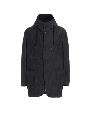 7oz TWO-TONE DENIM HOODED JACKET