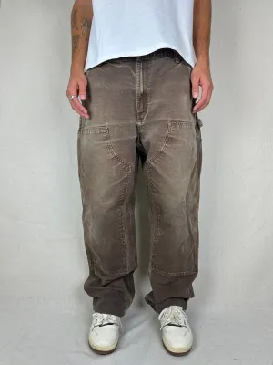 90's Carhartt Heavy Duty Double Knee Vintage Carpenter Jeans Size 38x31