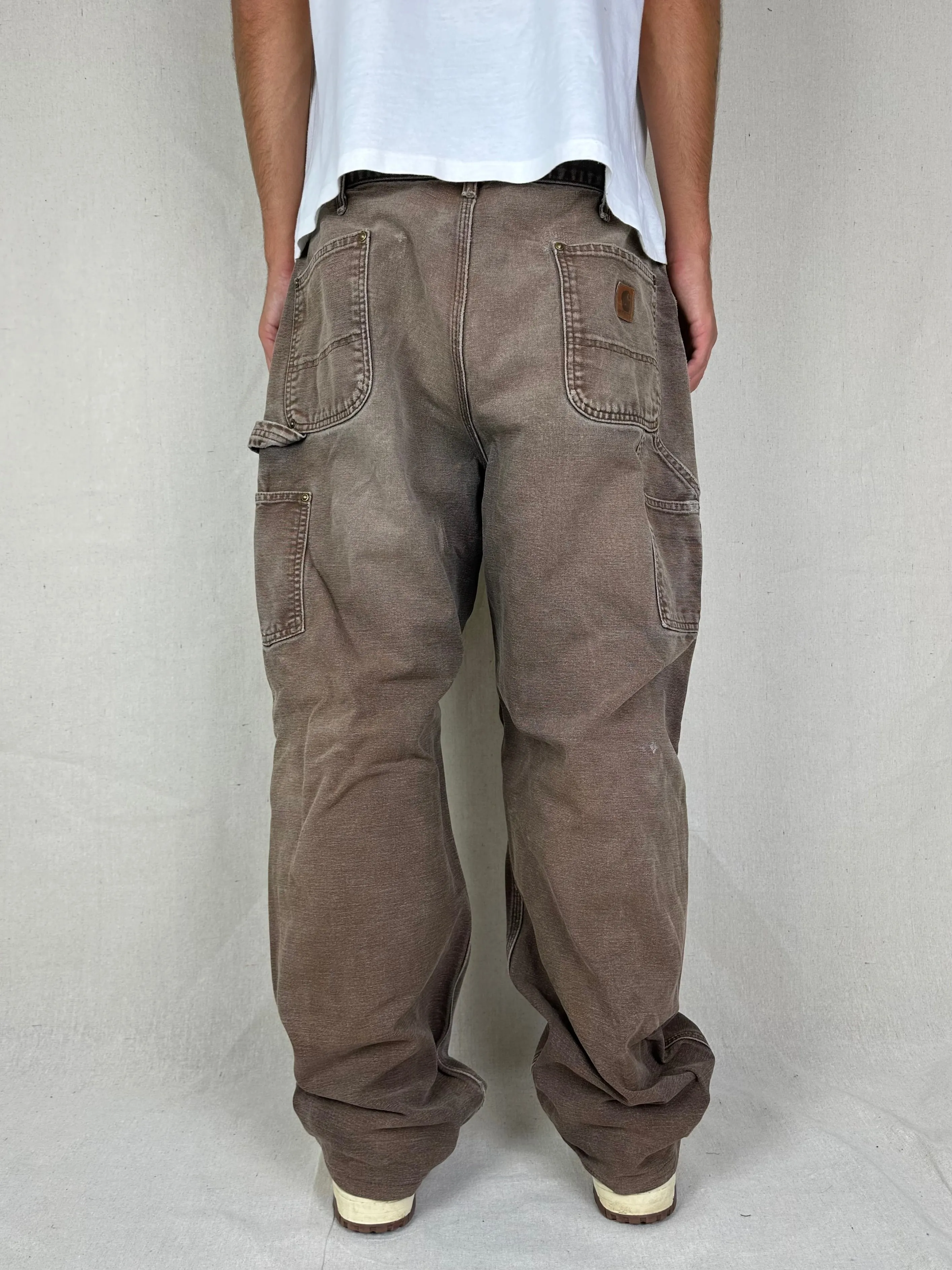 90's Carhartt Heavy Duty Double Knee Vintage Carpenter Jeans Size 38x31
