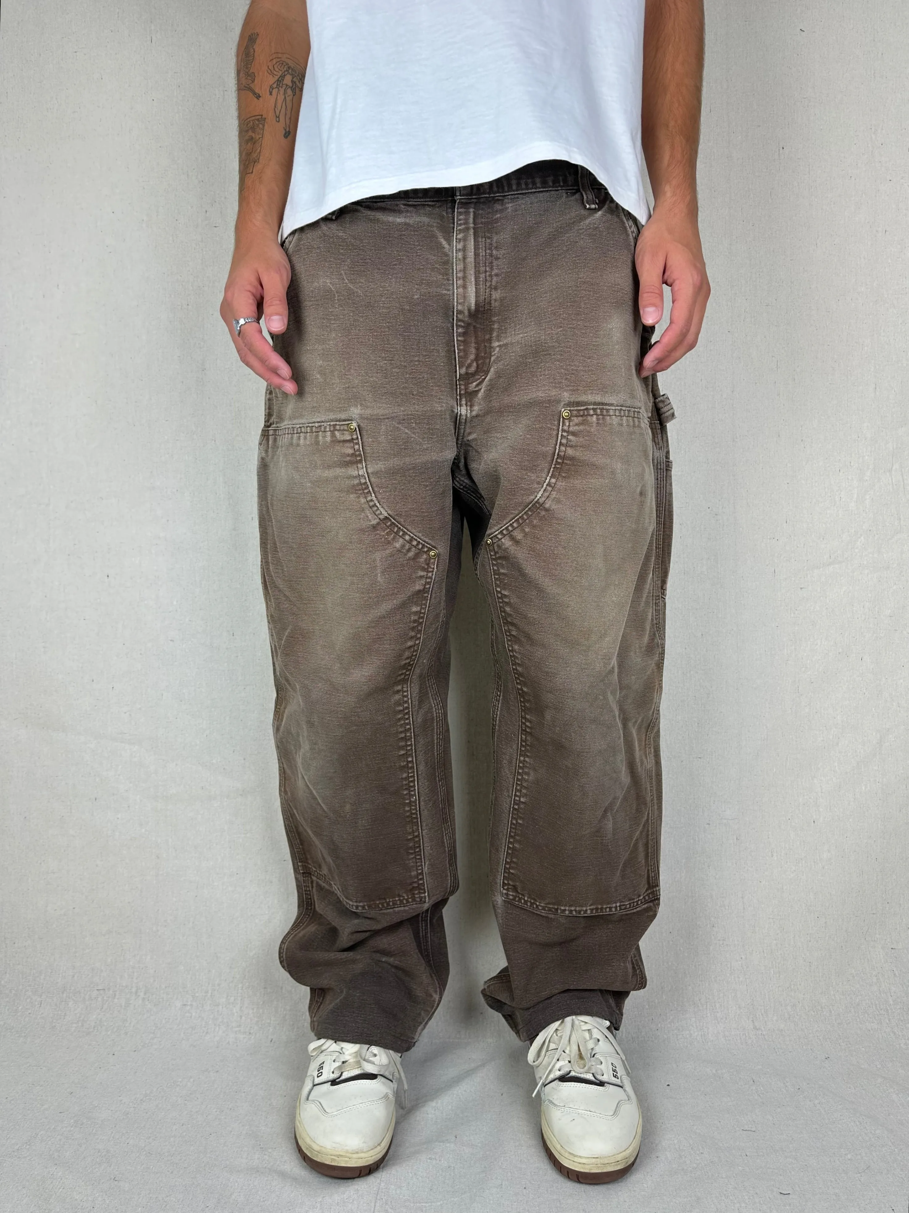 90's Carhartt Heavy Duty Double Knee Vintage Carpenter Jeans Size 38x31