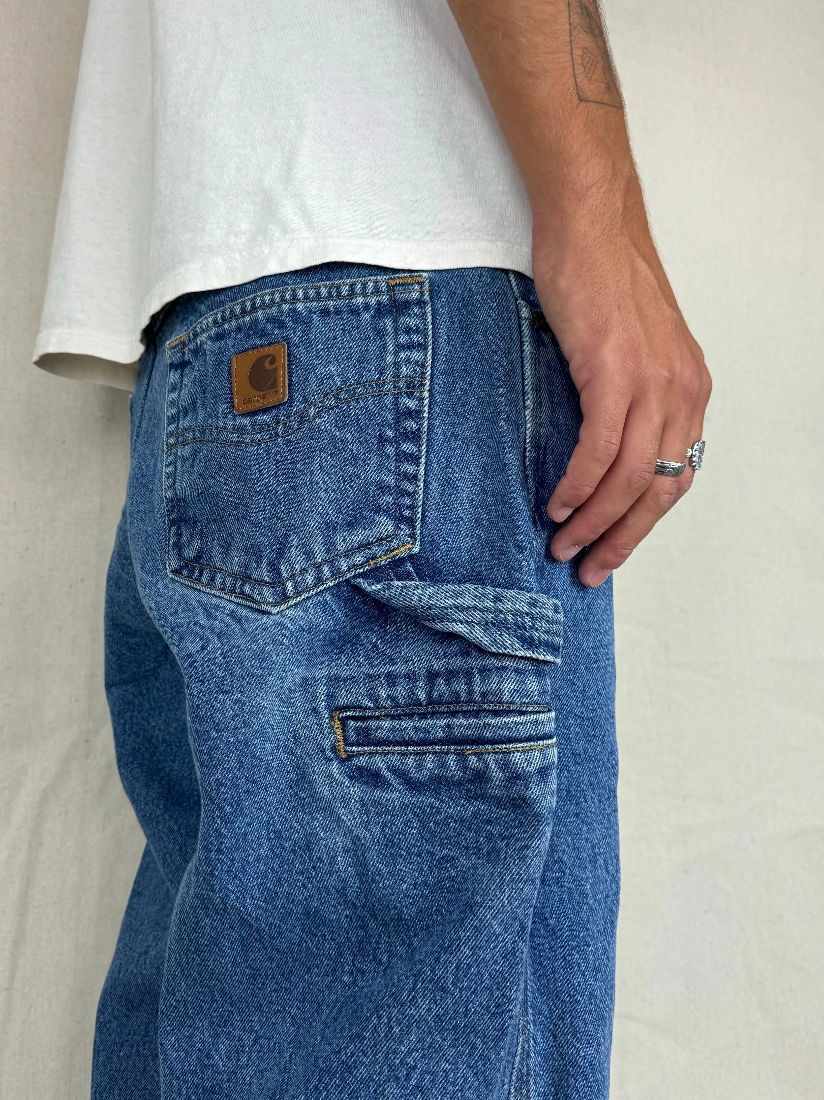 90's Carhartt Heavy Duty Vintage Carpenter Jeans Size 34x31