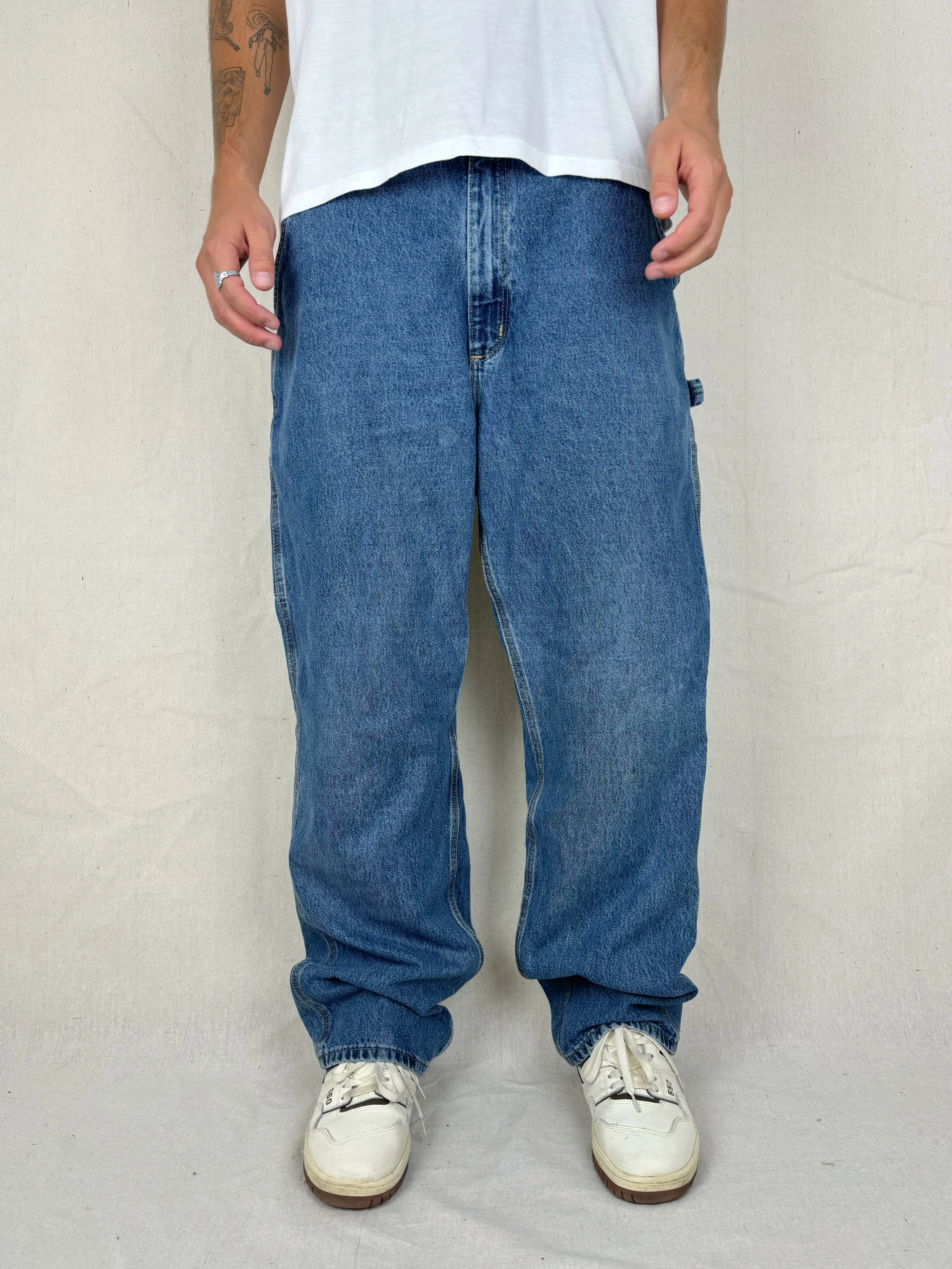 90's Carhartt Heavy Duty Vintage Carpenter Jeans Size 36x34