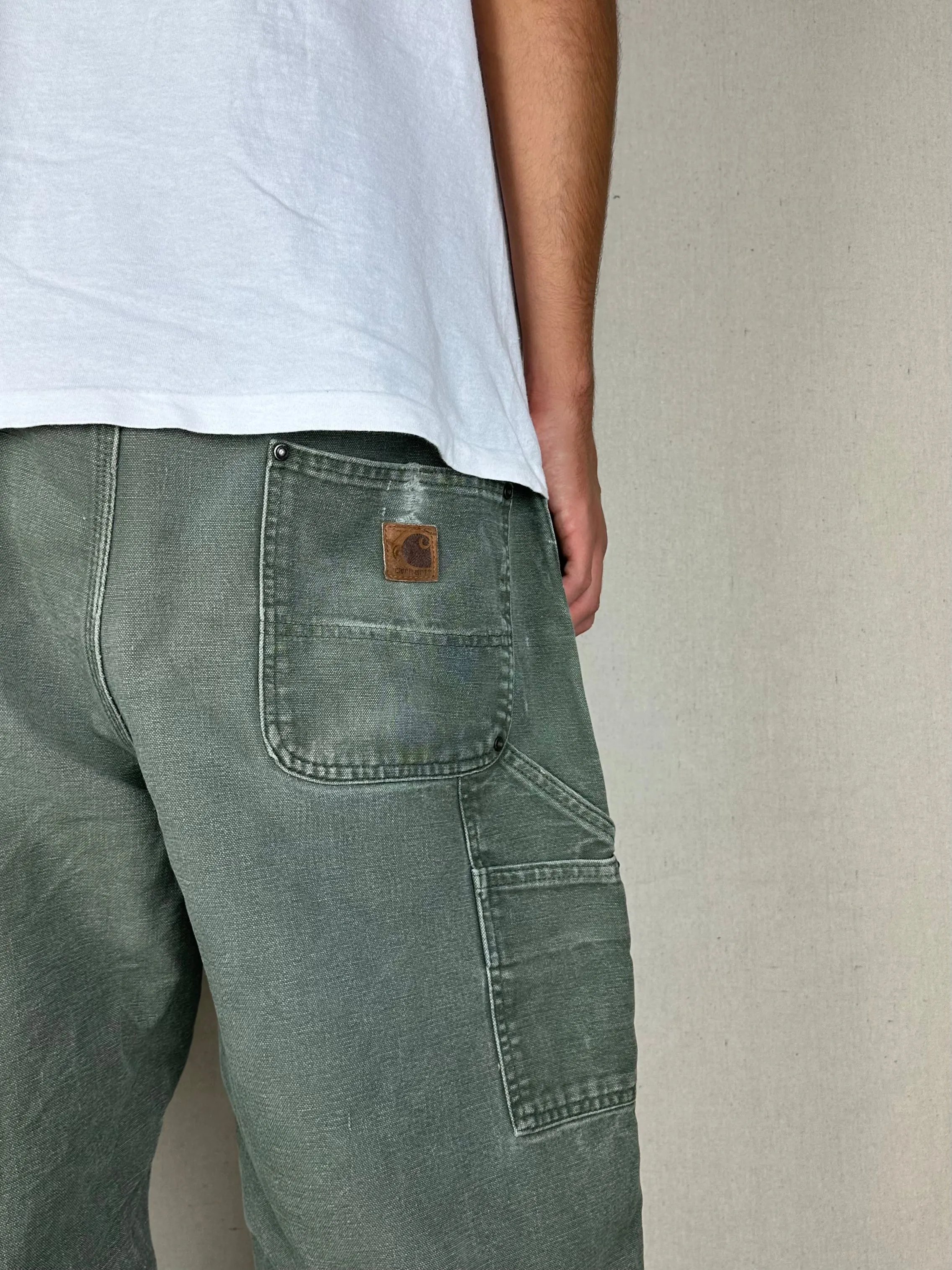 90's Carhartt Heavy Duty Vintage Double Knee Carpenter Jeans Size 38x31