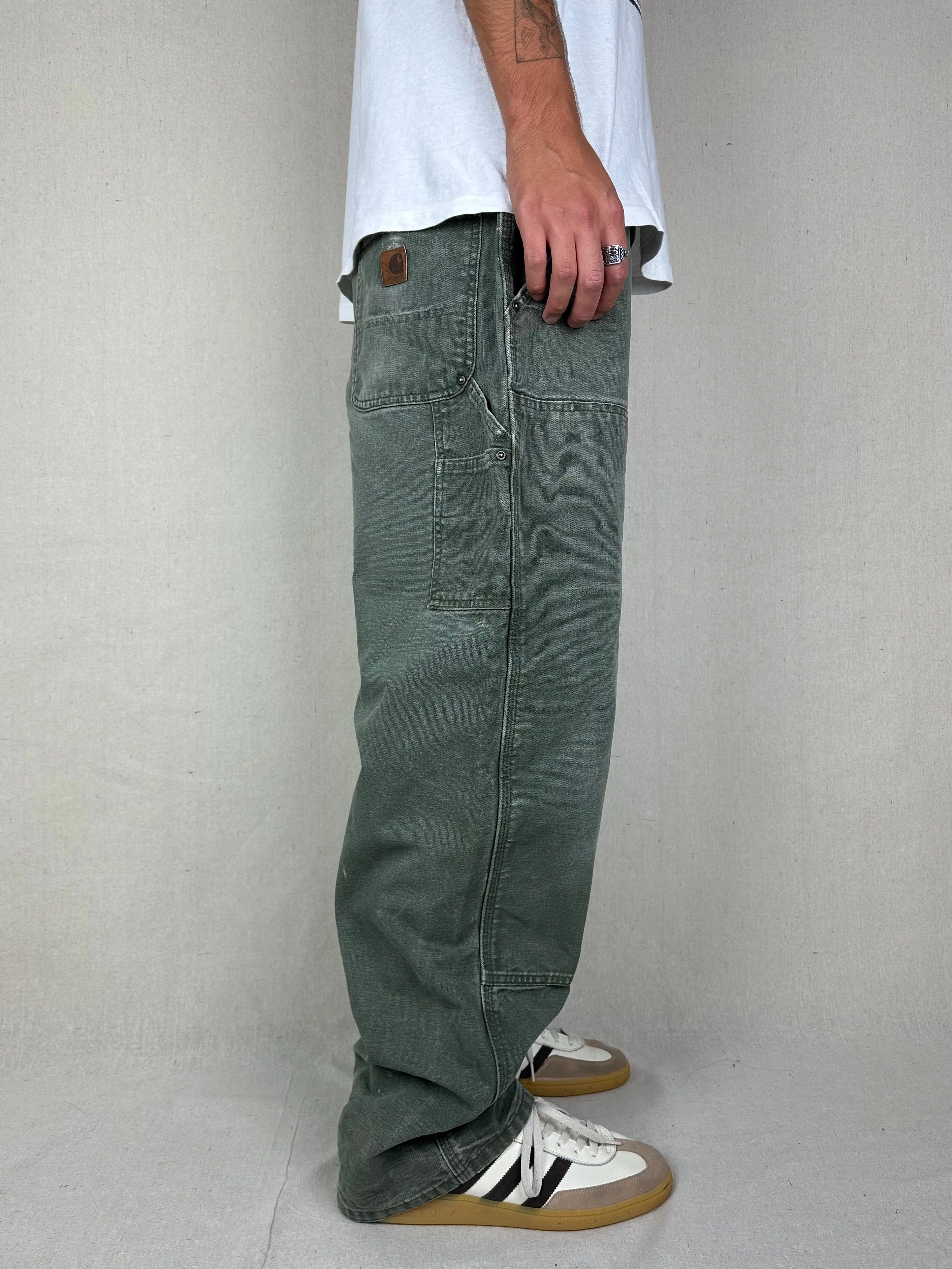 90's Carhartt Heavy Duty Vintage Double Knee Carpenter Jeans Size 38x31
