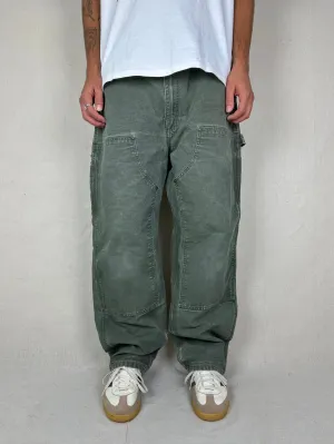 90's Carhartt Heavy Duty Vintage Double Knee Carpenter Jeans Size 38x31