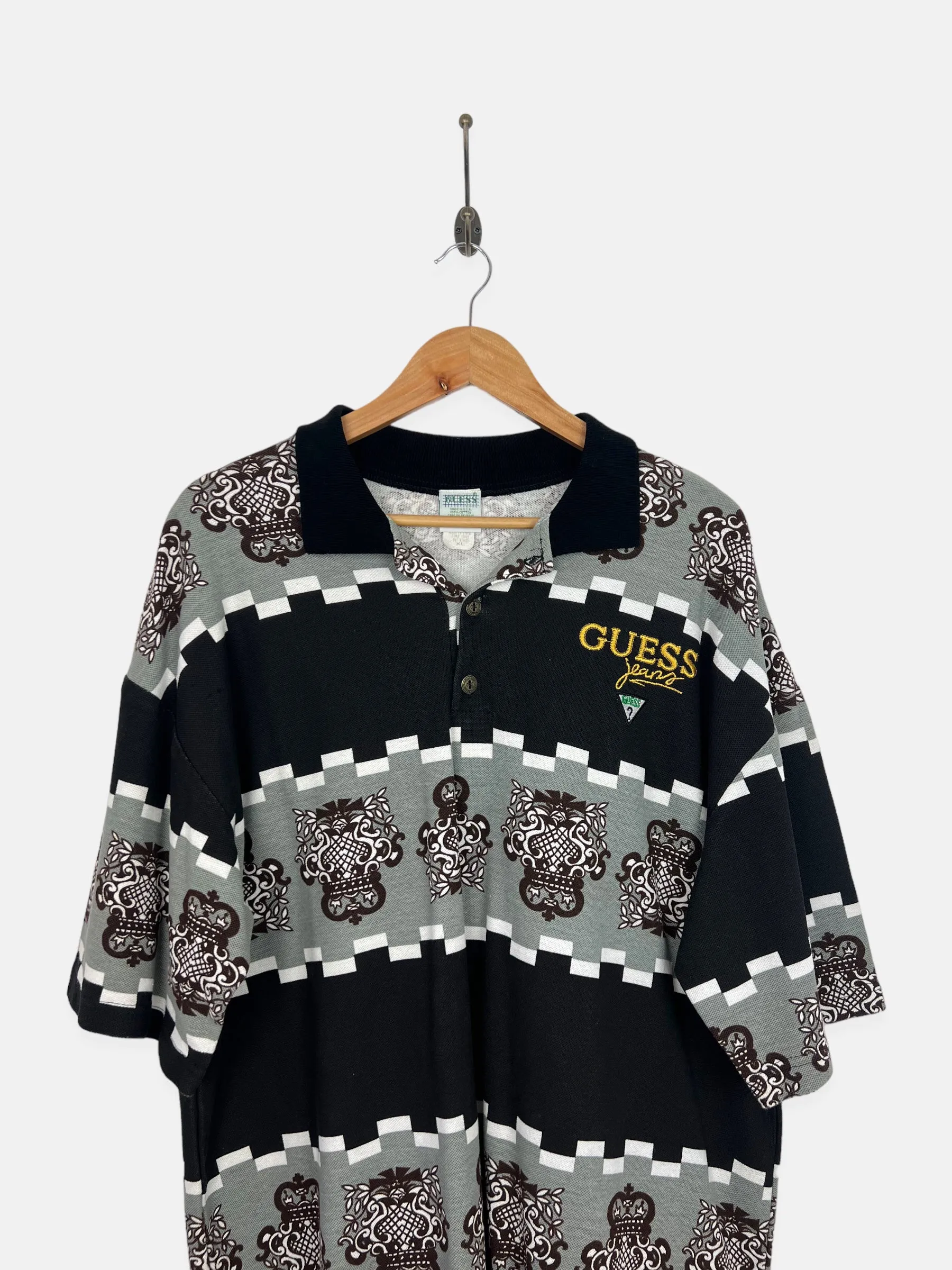90's Guess Jeans USA Made Embroidered Vintage Polo Size XL