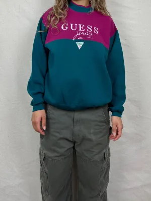 90's Guess Jeans USA Made Embroidered Vintage Sweatshirt Size 10-12