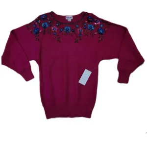 90's Vintage Victoria Jones Beaded Knit Pullover NEW