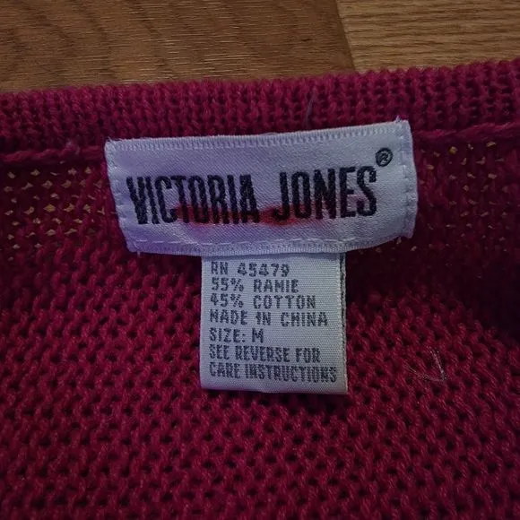90's Vintage Victoria Jones Beaded Knit Pullover NEW