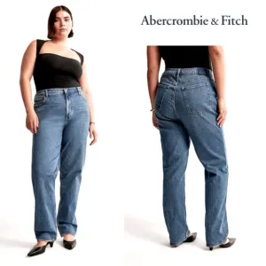 Abercrombie &amp; Fitch The '90s Straight Ultra High Rise Curve Love Jeans 35 20 S