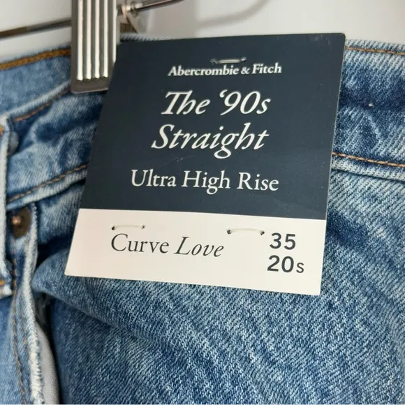 Abercrombie &amp; Fitch The '90s Straight Ultra High Rise Curve Love Jeans 35 20 S