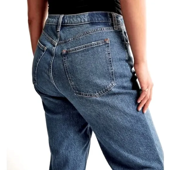 Abercrombie &amp; Fitch The '90s Straight Ultra High Rise Curve Love Jeans 35 20 S