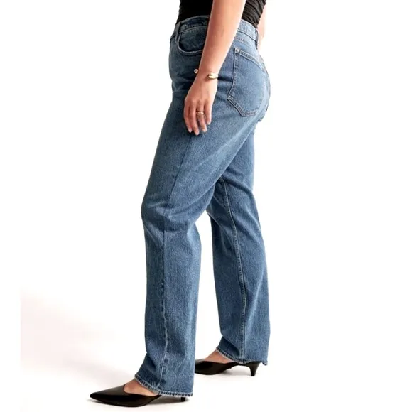 Abercrombie &amp; Fitch The '90s Straight Ultra High Rise Curve Love Jeans 35 20 S