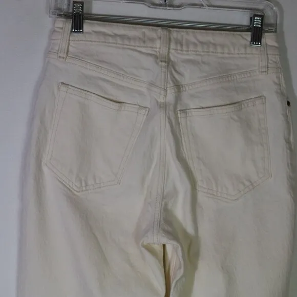 Abercrombie the Vintage Flare High Rise Jeans Curve Love Bone Cream 4 Short 27