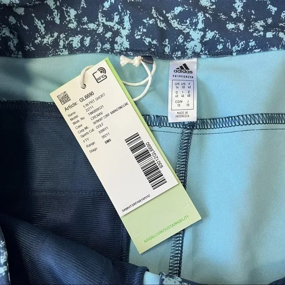 ADIDAS Women's Primegreen Printed 5-Inch Shorts NWT 10
