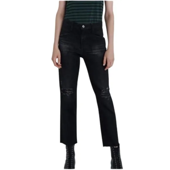 AG-ED Adriano Goldschmied The Isabelle X High Rise Straight Crop Jean - Size 30