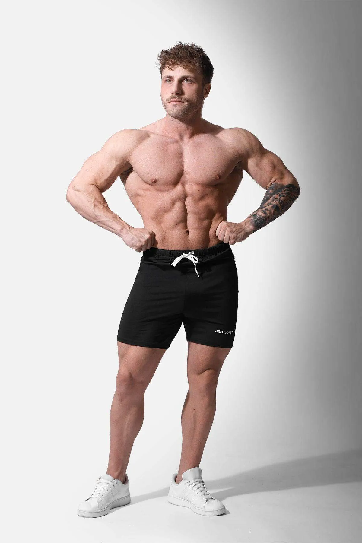 Agile Plus 6.5'' Bodybuilding Shorts w Zipper Pockets - Black