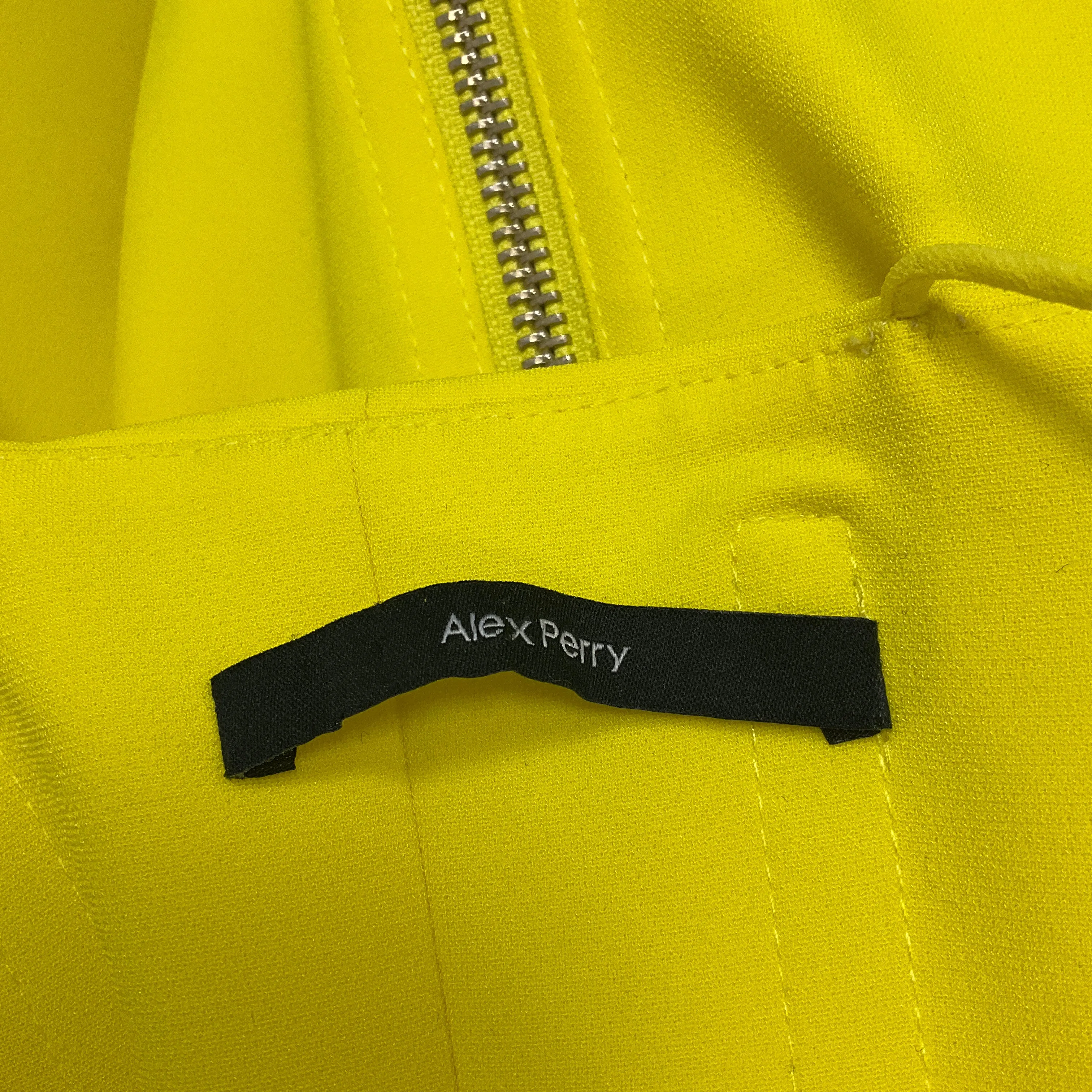 Alex Perry Bright Yellow Crepe Halter Midi Dress