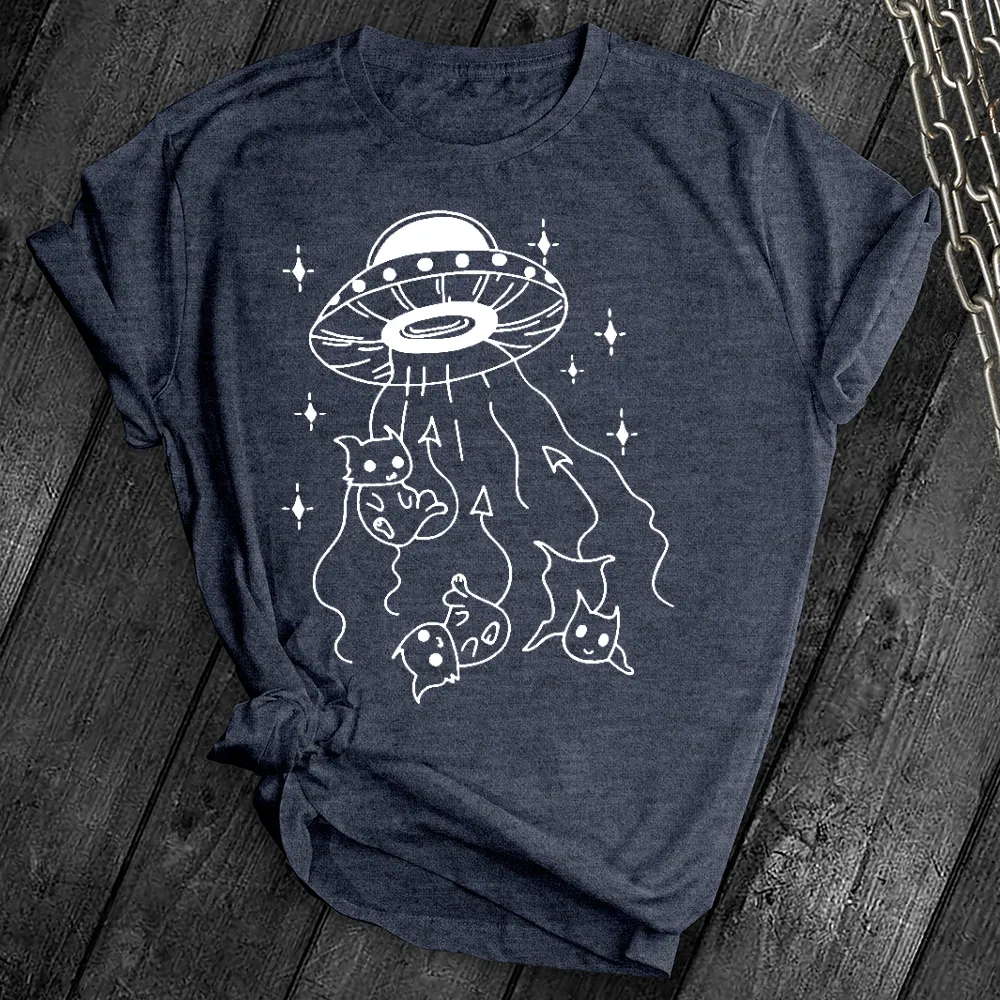 Alien Abduction Cats Tee