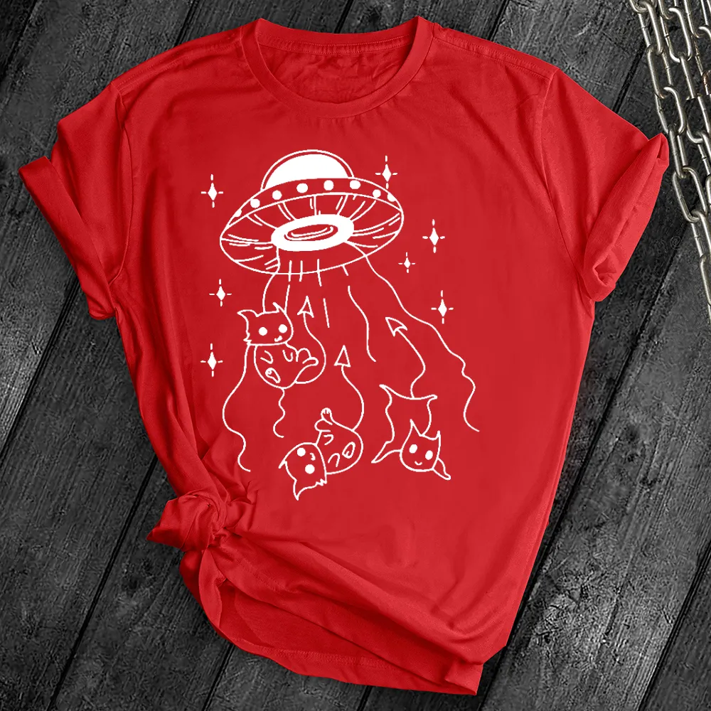 Alien Abduction Cats Tee