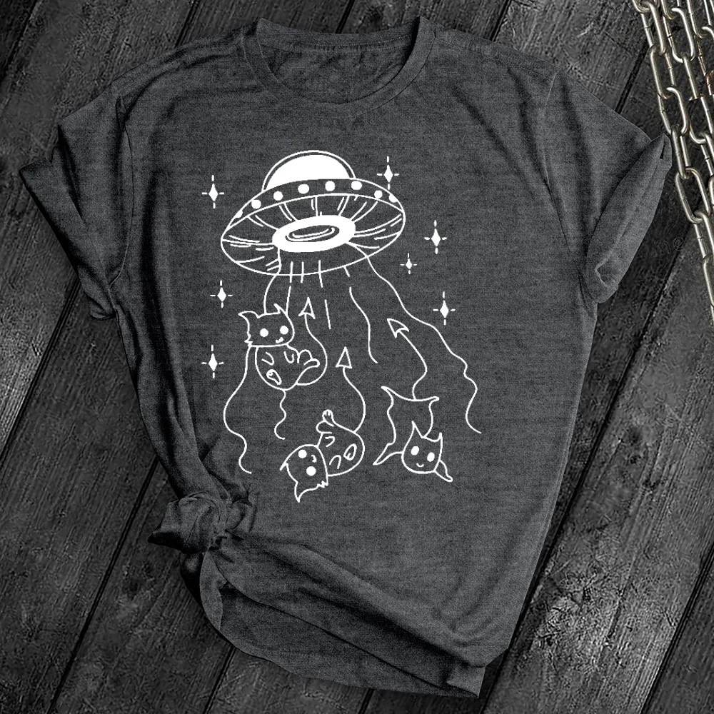 Alien Abduction Cats Tee