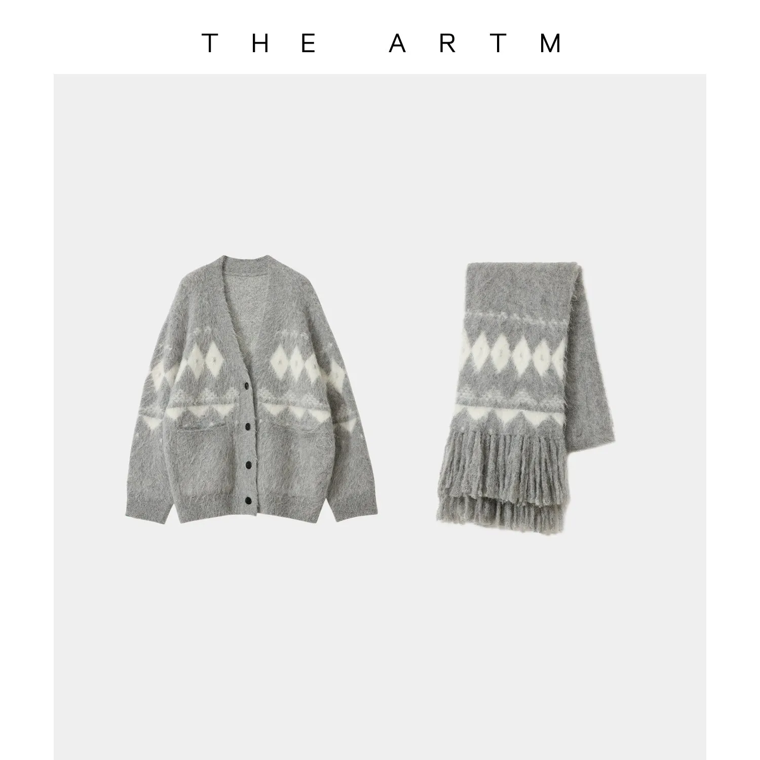 Alpaca Wool Diamond Cardigan