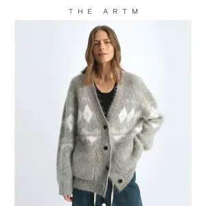 Alpaca Wool Diamond Cardigan