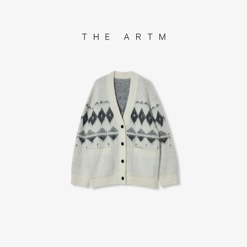 Alpaca Wool Diamond Cardigan