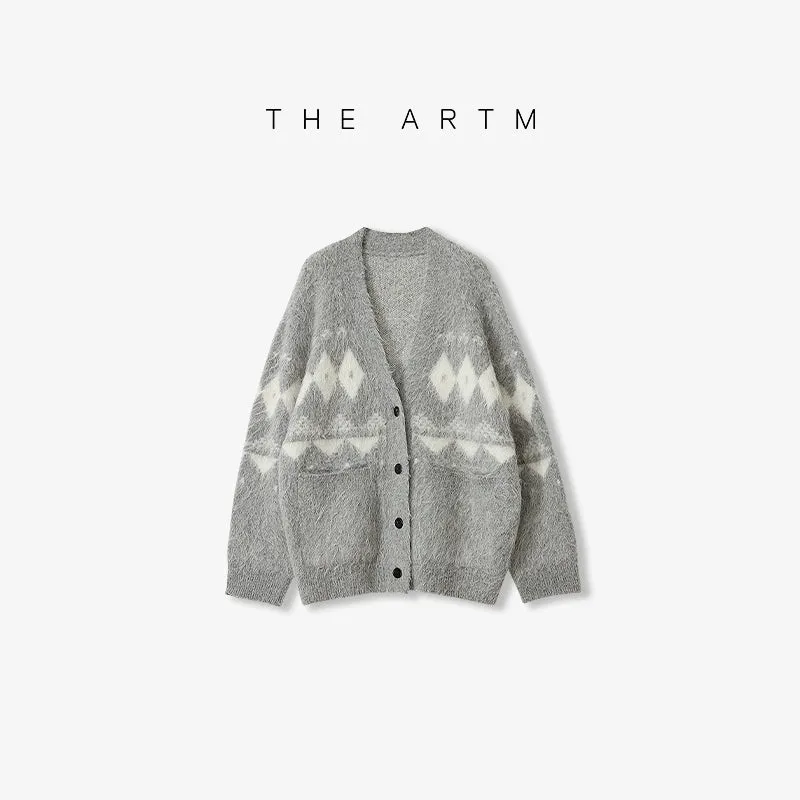 Alpaca Wool Diamond Cardigan