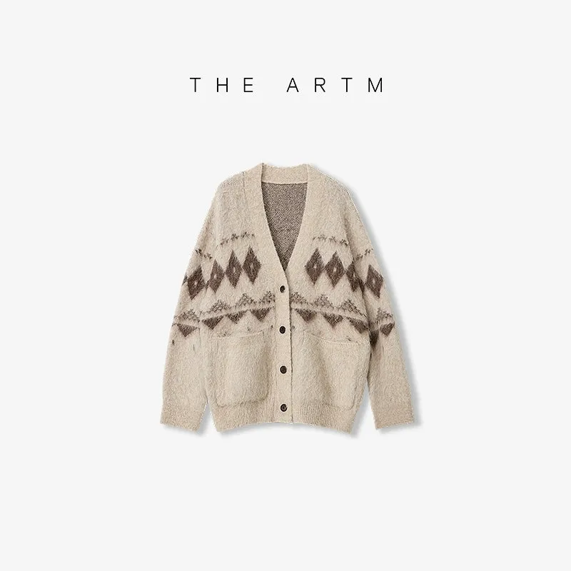 Alpaca Wool Diamond Cardigan