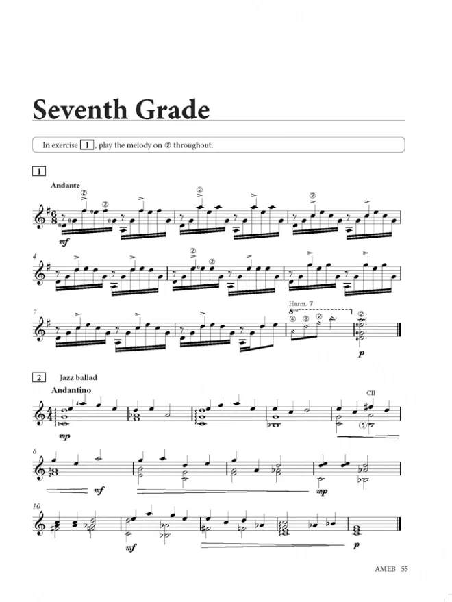 AMEB Classical Guitar Sight Reading 2011