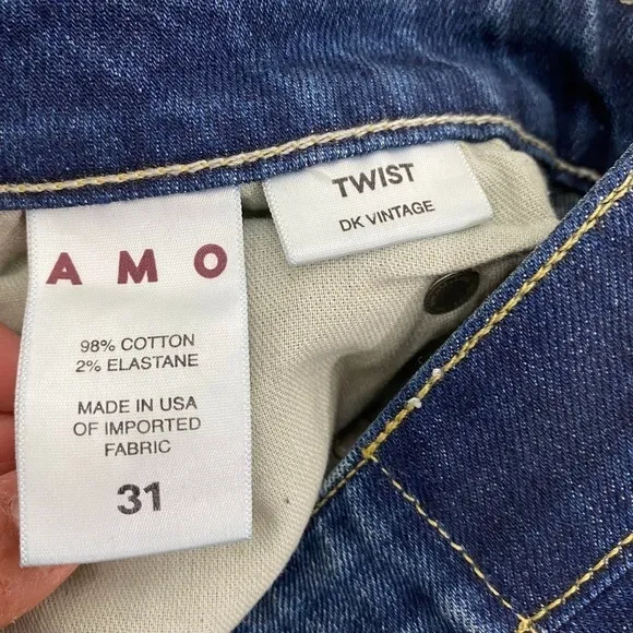 AMO Twist In Dark Vintage Ankle Jeans Medium Wash SZ 31