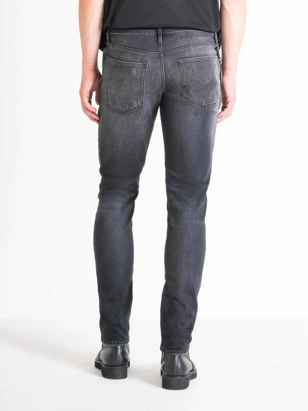 Antony Morato Men Grey Washed Tapered Fit Mid-Rise Jeans