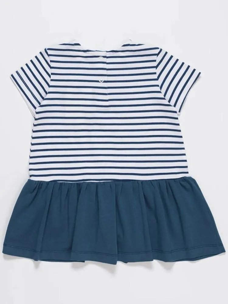 Artie - Blue and White striped Sailor Baby and Girls Dress