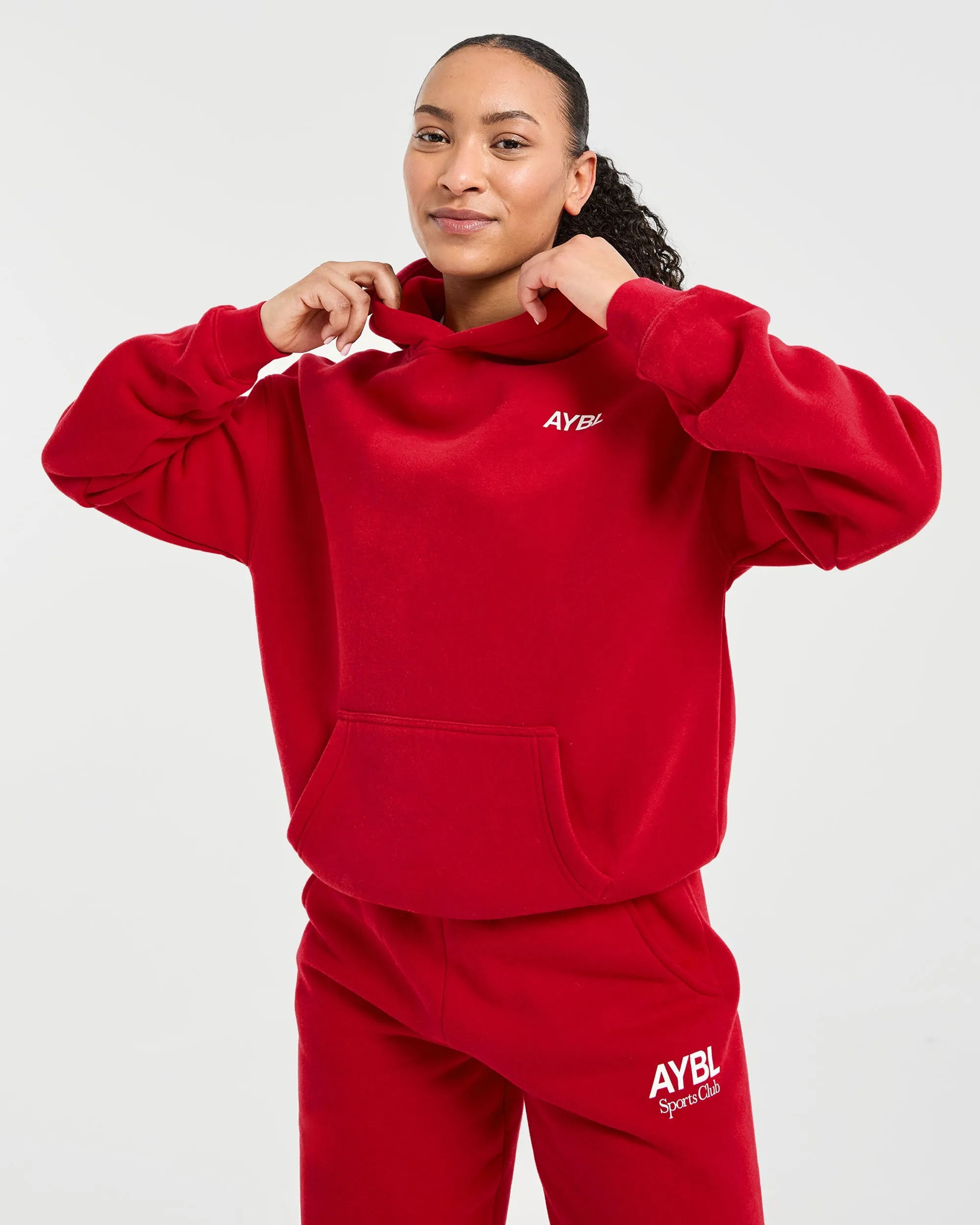 AYBL Sports Club Oversized Hoodie - True Red
