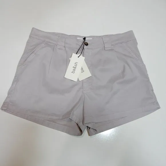 Ba&amp;Sh Prisme Flared High Waist SHORTS Size L Mauve Lyocell Cotton NEW $185