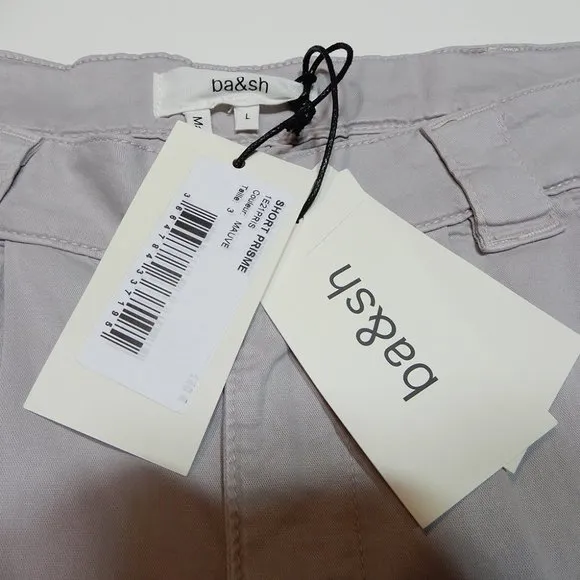 Ba&amp;Sh Prisme Flared High Waist SHORTS Size L Mauve Lyocell Cotton NEW $185