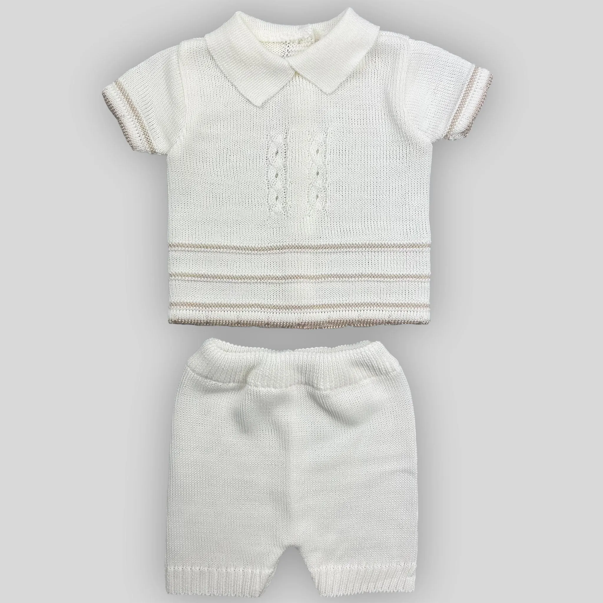 Baby Boys White Knitted Two-Piece Outfit – Little Nosh