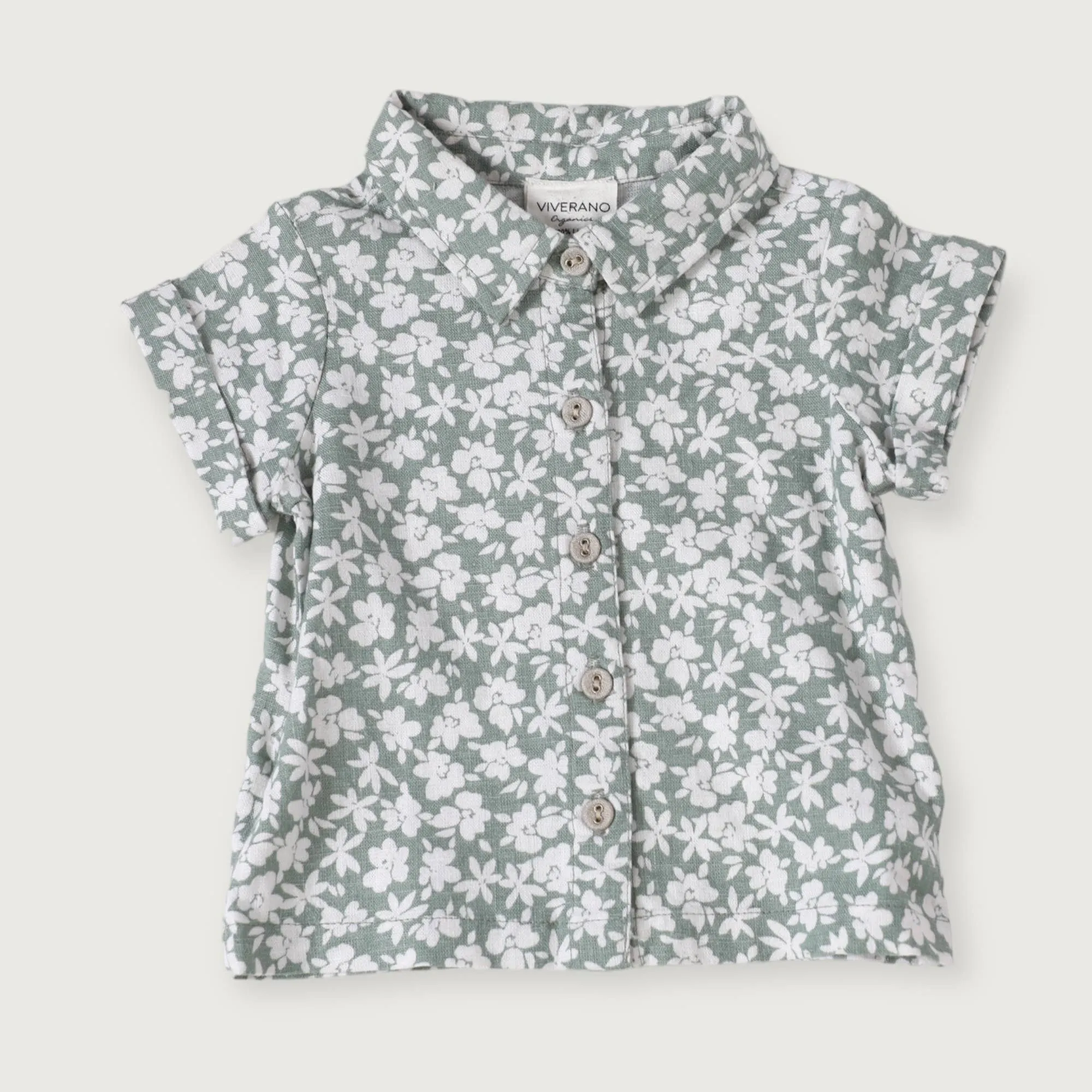 Baby Floral Linen Shirt & Shorts Set